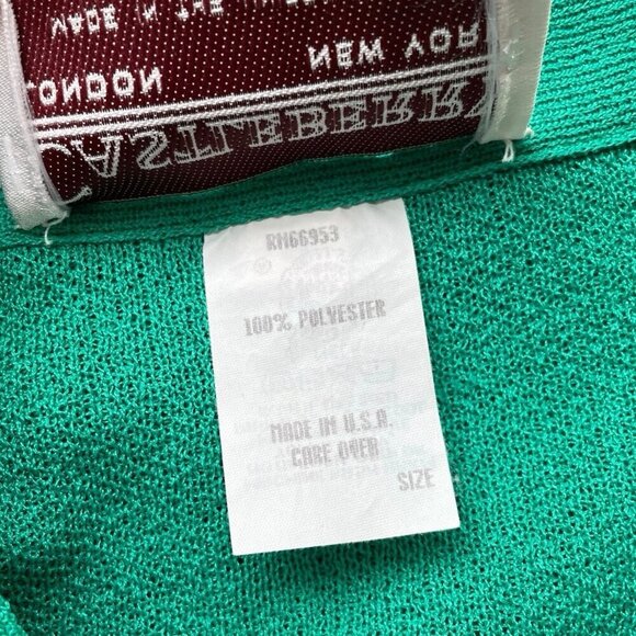 Vtg Castleberry Knit Cardigan Sweater Jacket Hook Open Front Minty Green Size 8 - Picture 7 of 8